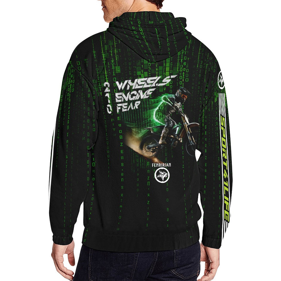 Thumbnail: Matrix Motocross Rider All Over Print Full Zip Hoodie for Men (Model H14)