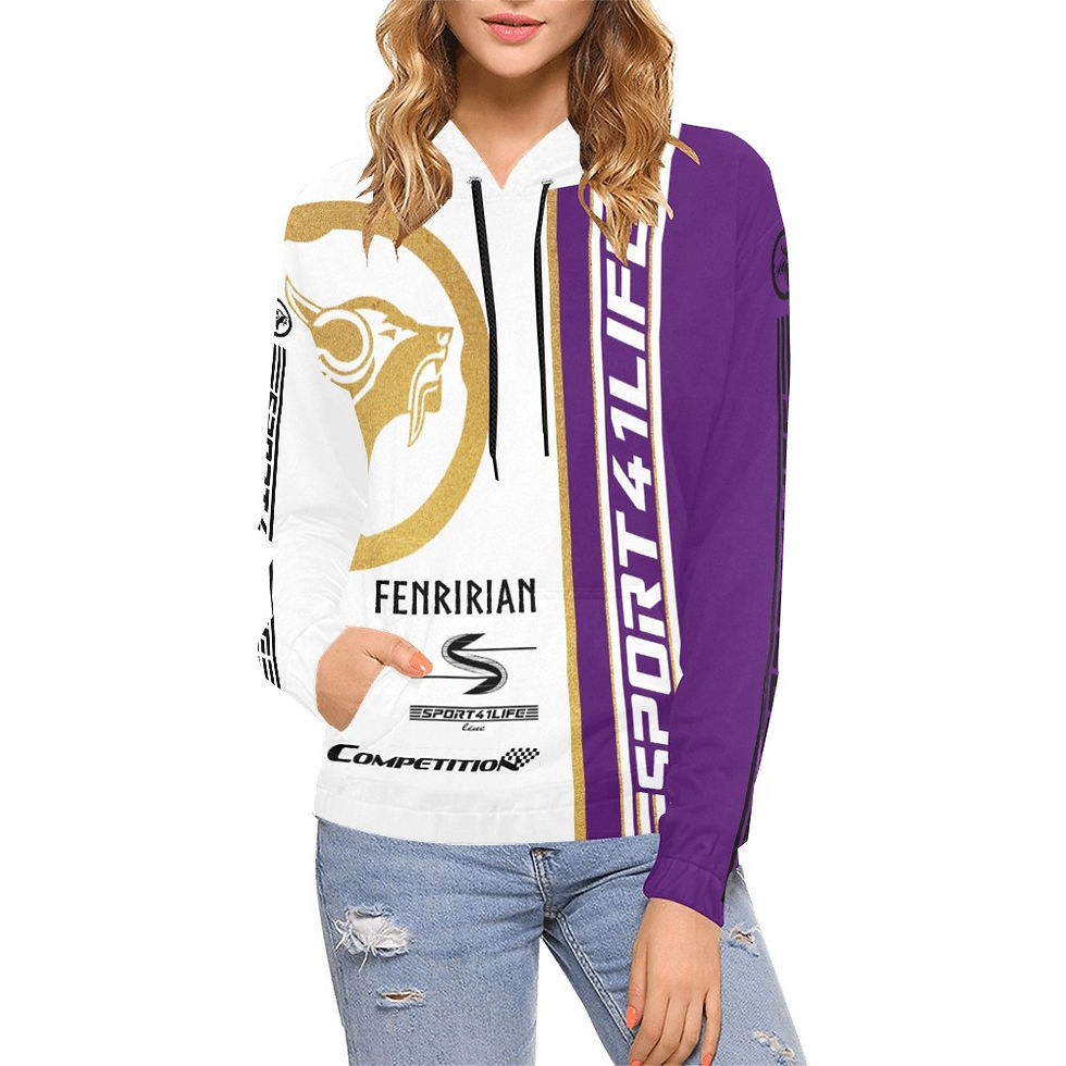 Thumbnail: Competition BAR purple All Over Print Hoodie for Women (USA Size) (Model H13)