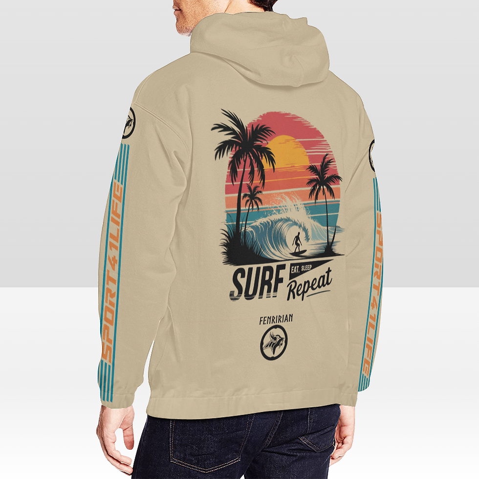 Thumbnail: Surf Eat Sleep Repeat All Over Print Hoodie for Men (USA Size) (Model H13)