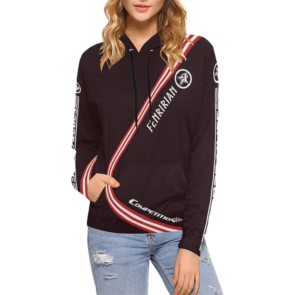 Thumbnail: Competition MAR-RED All Over Print Hoodie for Women (USA Size) (Model H13)