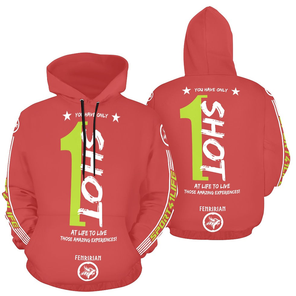 Thumbnail: 1 shot All Over Print Hoodie for Women (USA Size) (Model H13)