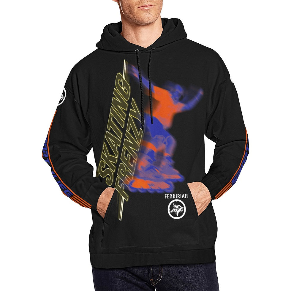 Thumbnail: Skating Frenzy All Over Print Hoodie for Men (USA Size) (Model H13)