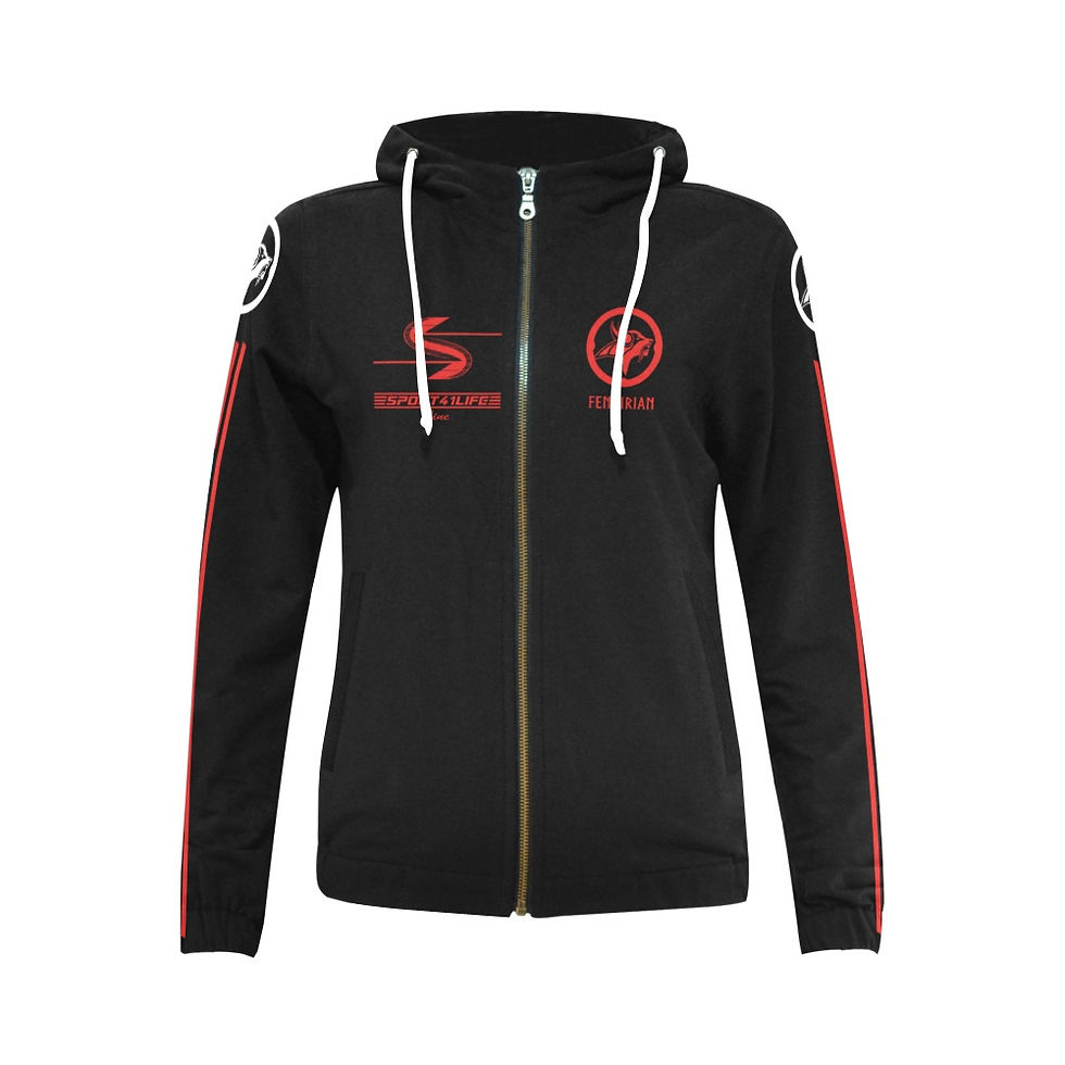 Thumbnail: Wheely Rad Sport All Over Print Full Zip Hoodie for Women (Model H14)