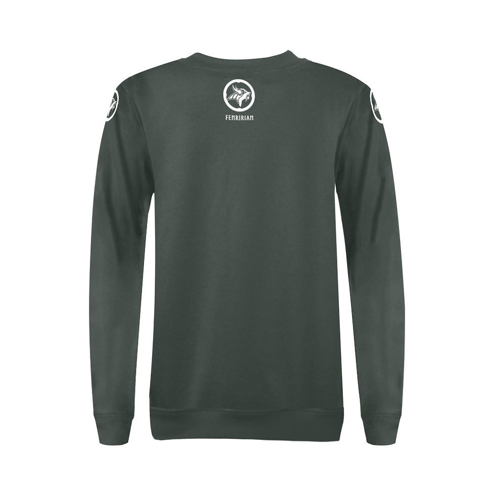 Thumbnail: Fenririan green grey All Over Print Crewneck Sweatshirt for Women (Model H18)