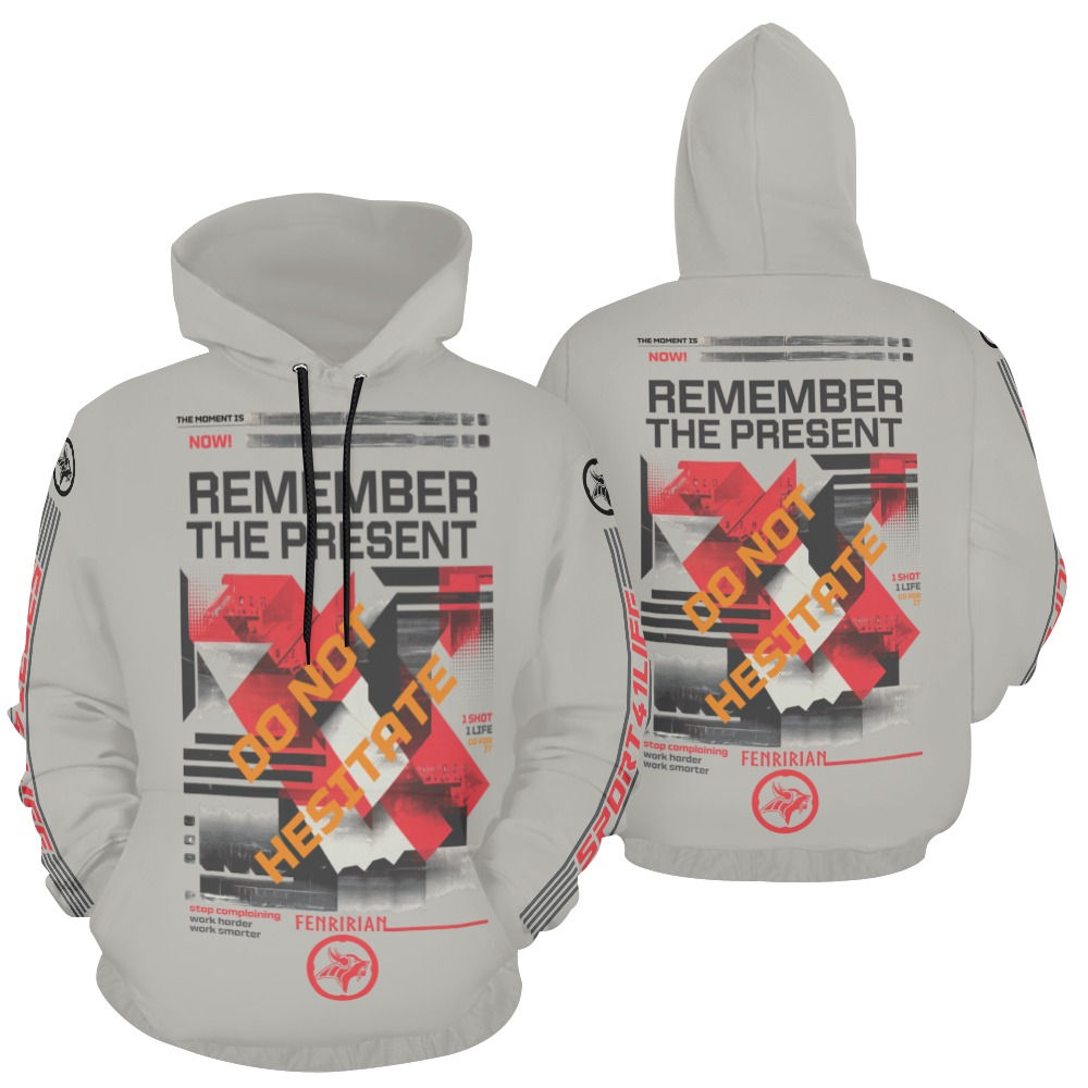 Remember the Present All Over Print Hoodie for Men (USA Size) (Model H13)