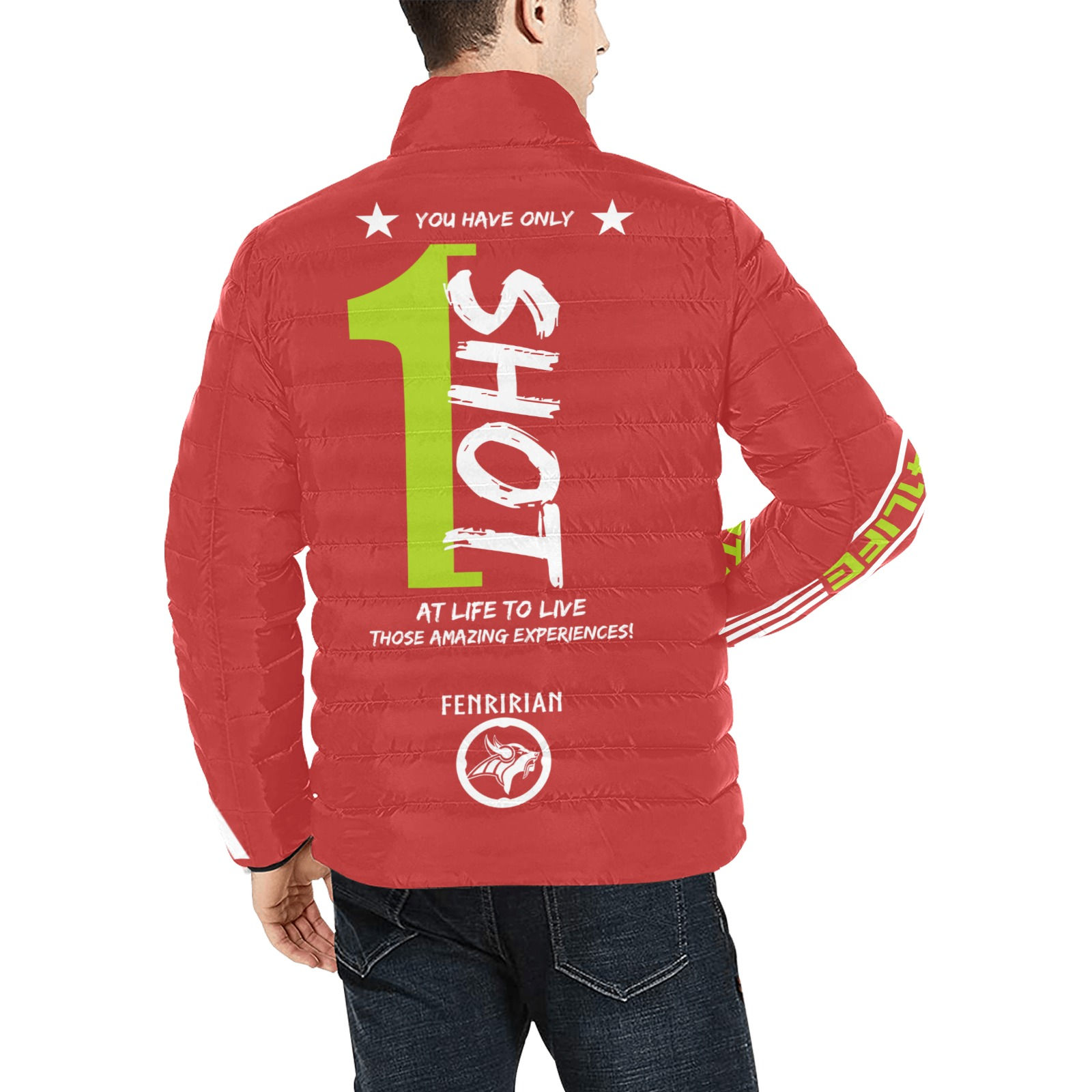 1 shot Men's Stand Collar Padded Jacket (Model H41)