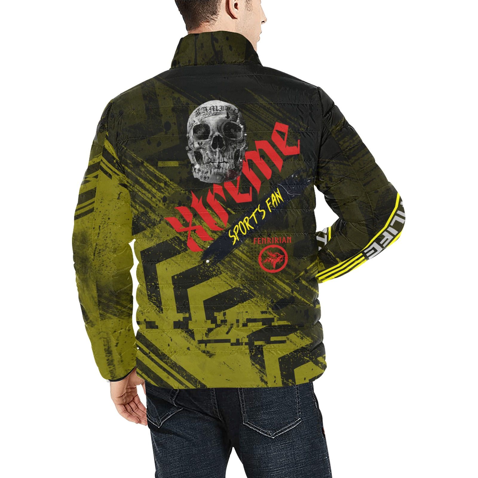 Xtreme Sports Fan Men's Stand Collar Padded Jacket (Model H41)