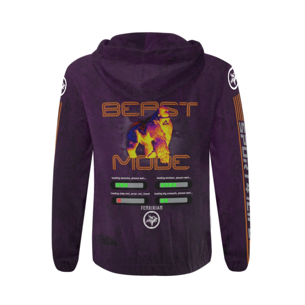 Beast Mode All Over Print Full Zip Hoodie for Men (Model H14)