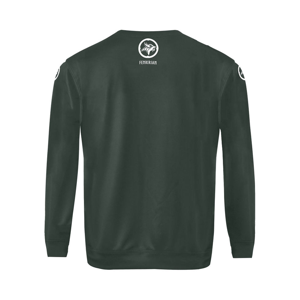 Thumbnail: Fenririan green grey All Over Print Crewneck Sweatshirt for Men (Model H18)