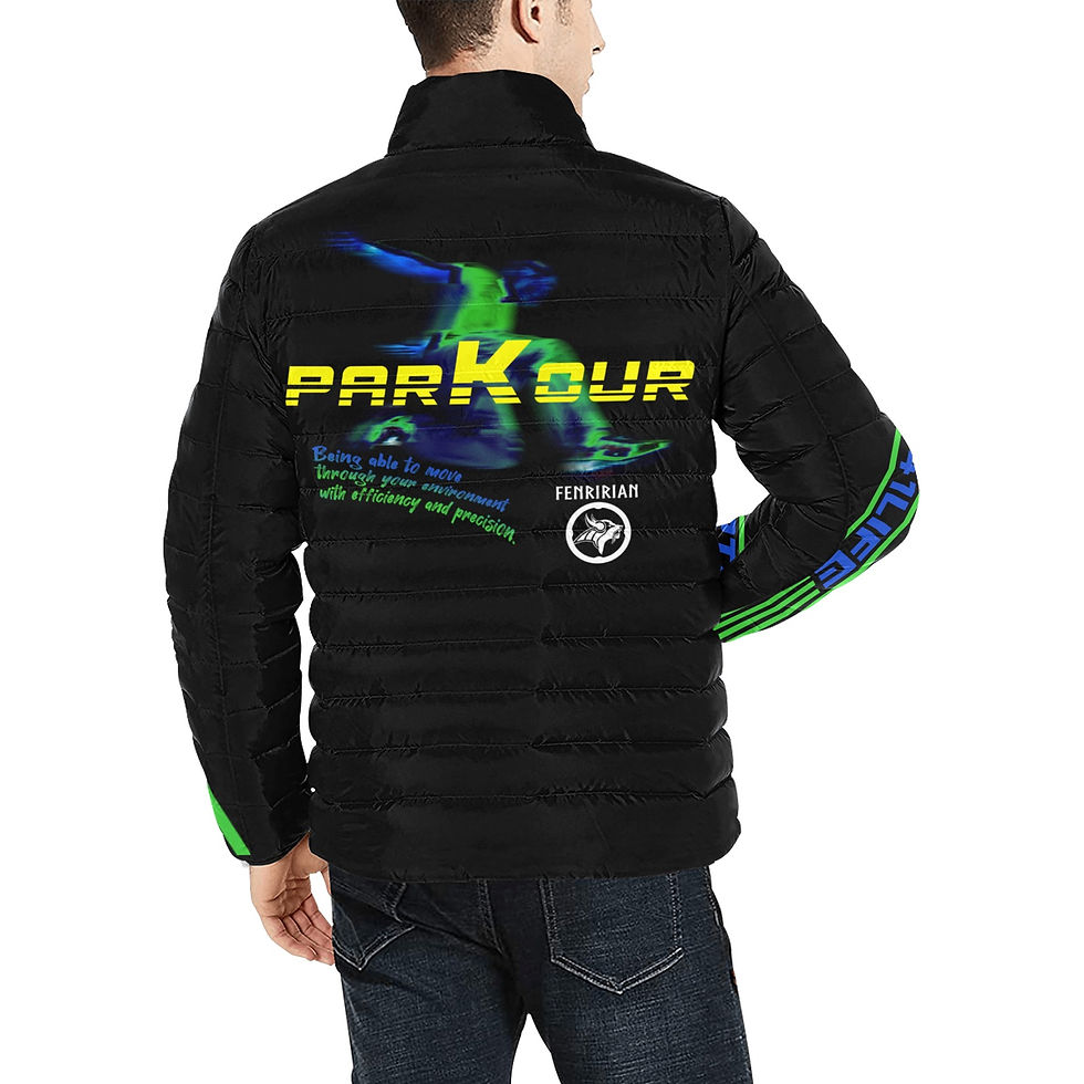 Parkour Men's Stand Collar Padded Jacket (Model H41)