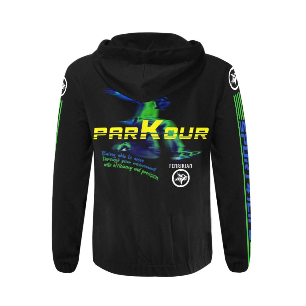 Parkour All Over Print Full Zip Hoodie for Men (Model H14)