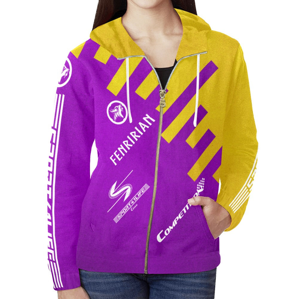 Competition MPR-GCSC All Over Print Full Zip Hoodie for Women (Model H14)
