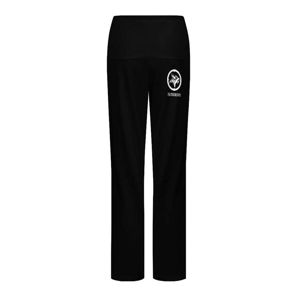 Thumbnail: Fenririan black Women's Straight Drawstring Yoga Pants