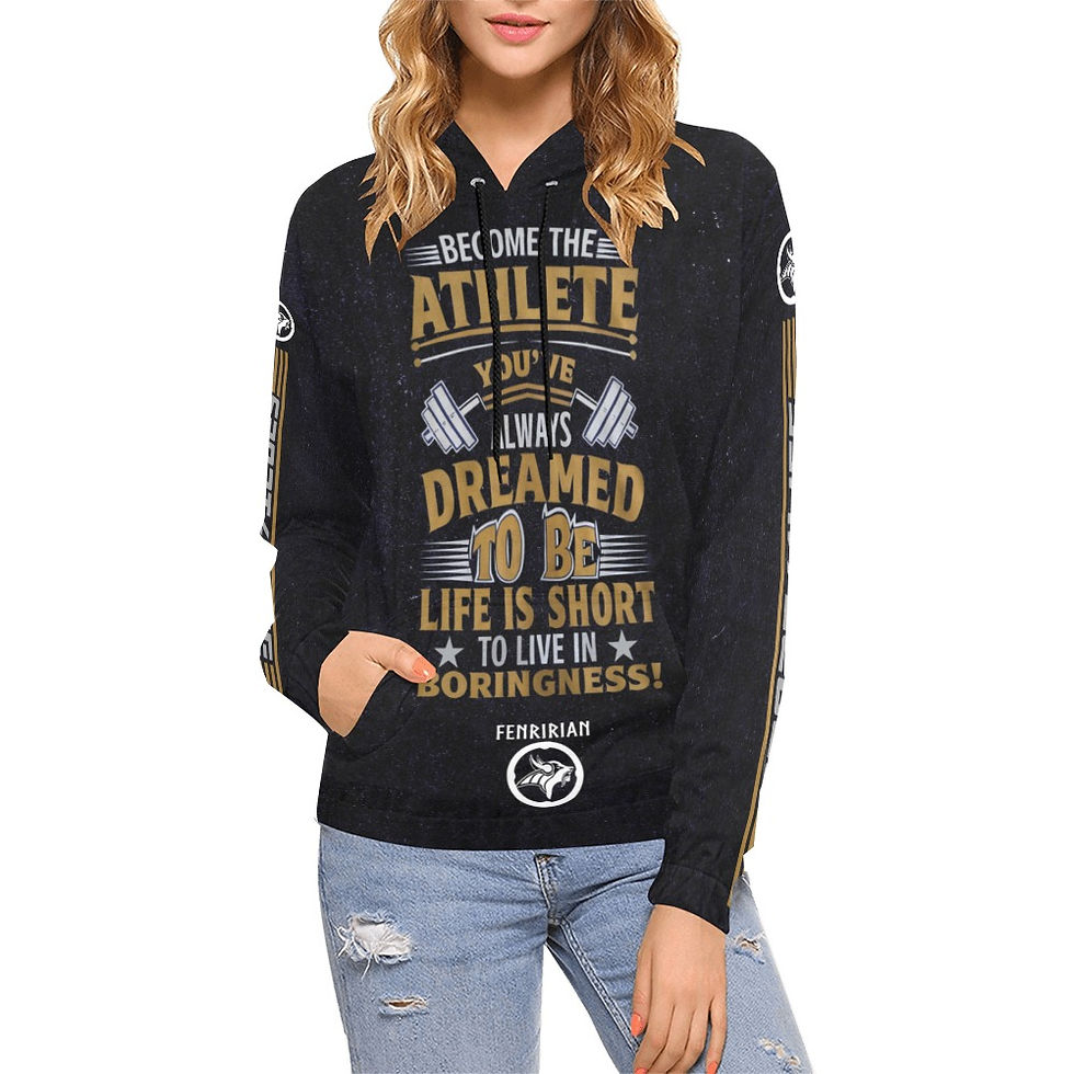Become the Athlete All Over Print Hoodie for Women (USA Size) (Model H13)