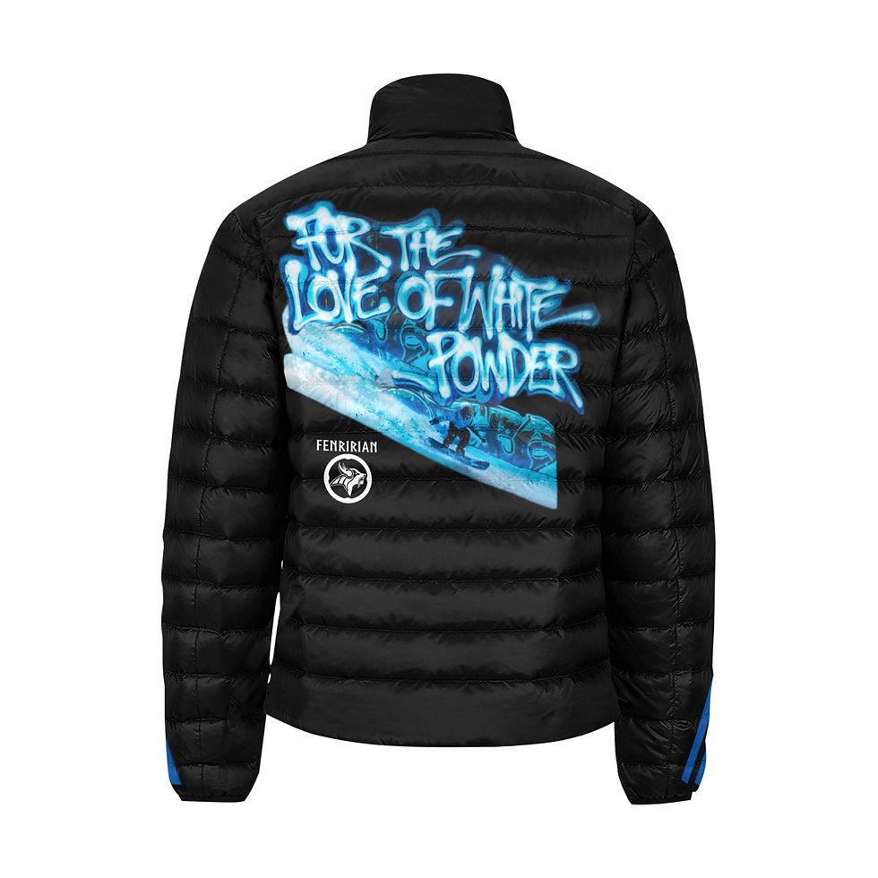 Thumbnail: White Powder Graffiti Men's Stand Collar Padded Jacket (Model H41)