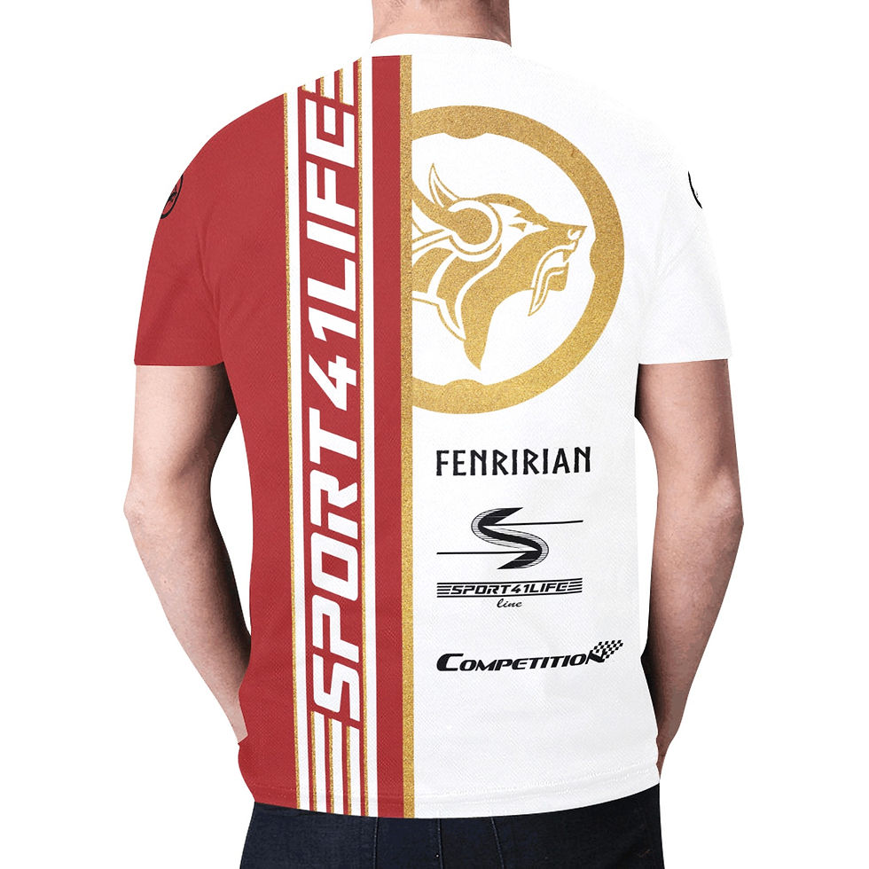 Thumbnail: Competition BAR red New All Over Print T-shirt for Men (Model T45)