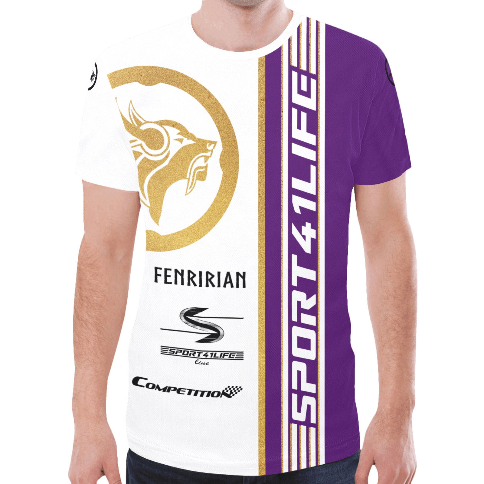 Competition BAR purple New All Over Print T-shirt for Men (Model T45)