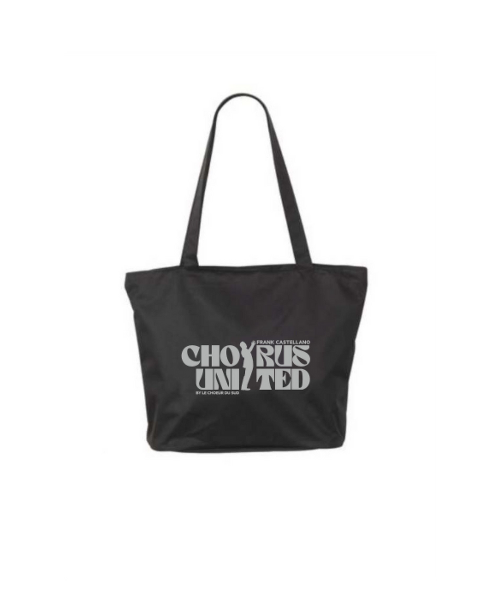 Sac cabas noir floqué du logo Chorus-United