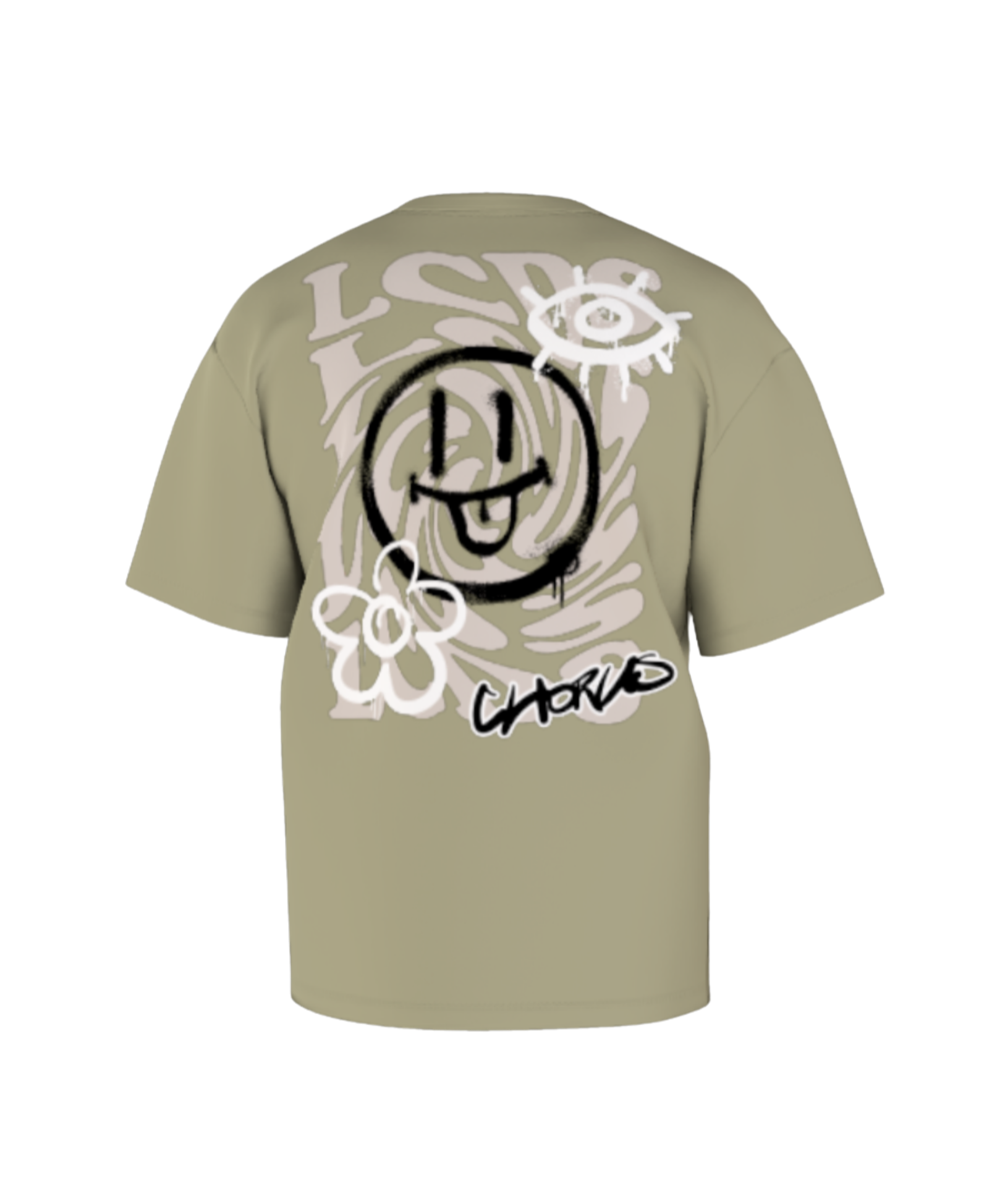 Arrière du t-shirt Vert smiley de la collection oversize du Choeur du Sud