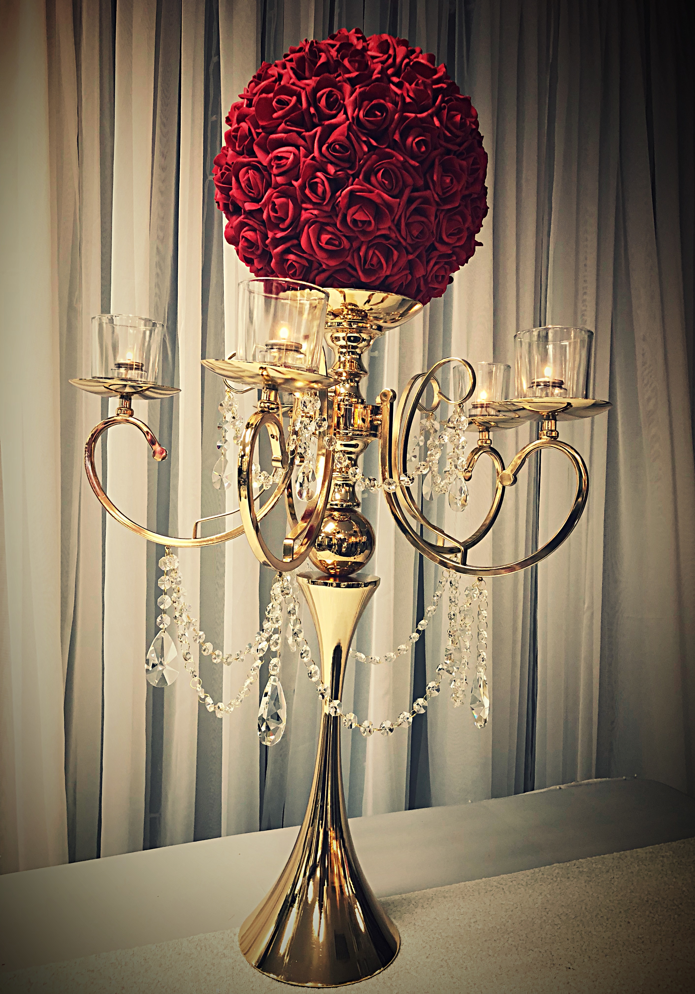 5-candle pillar candelabra
