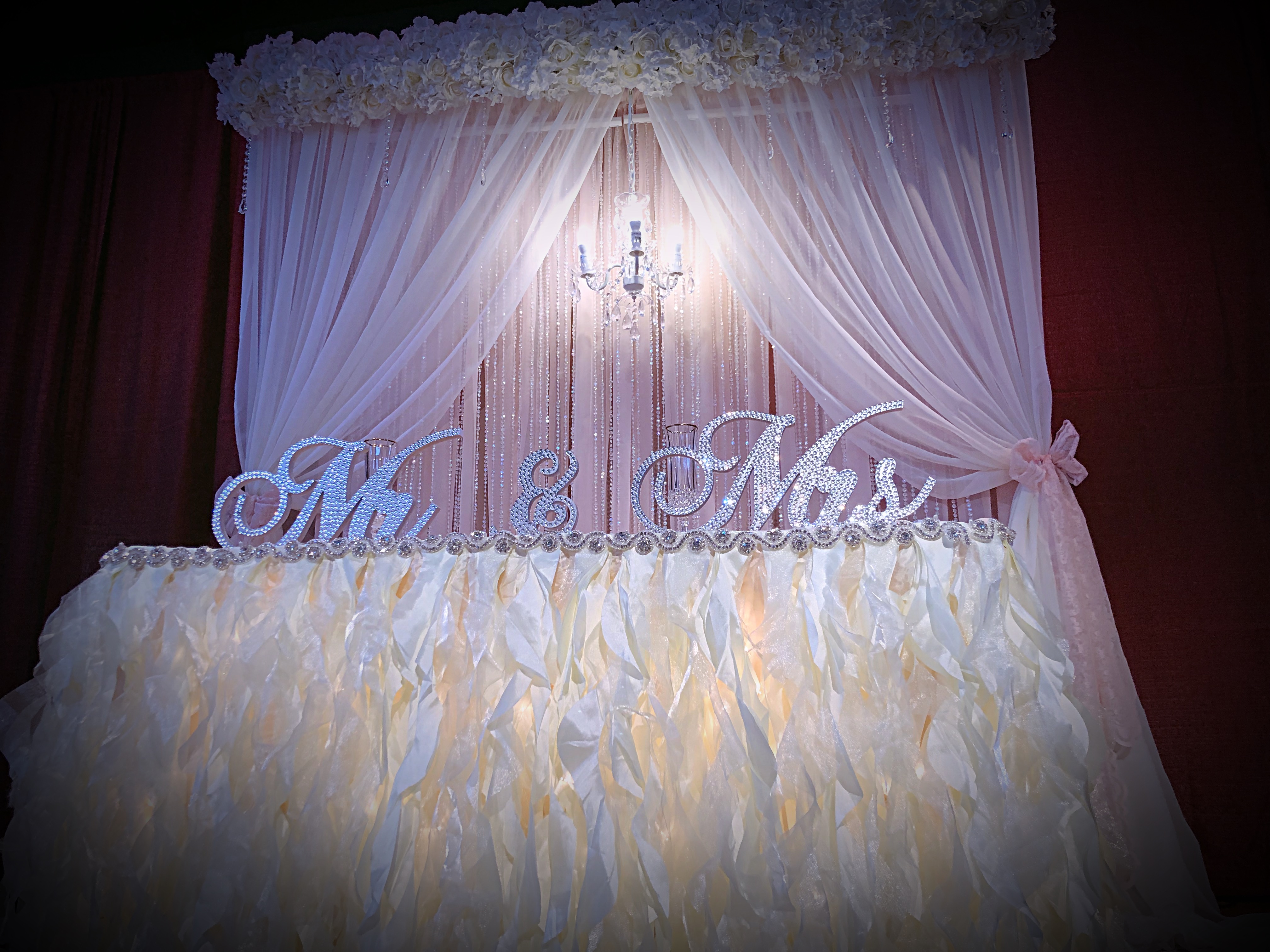 Blush and Chandelier Backdrop