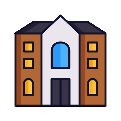 building with flashing windows