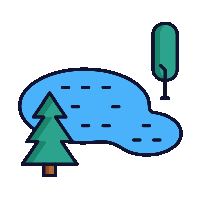 animated peaceful lake
