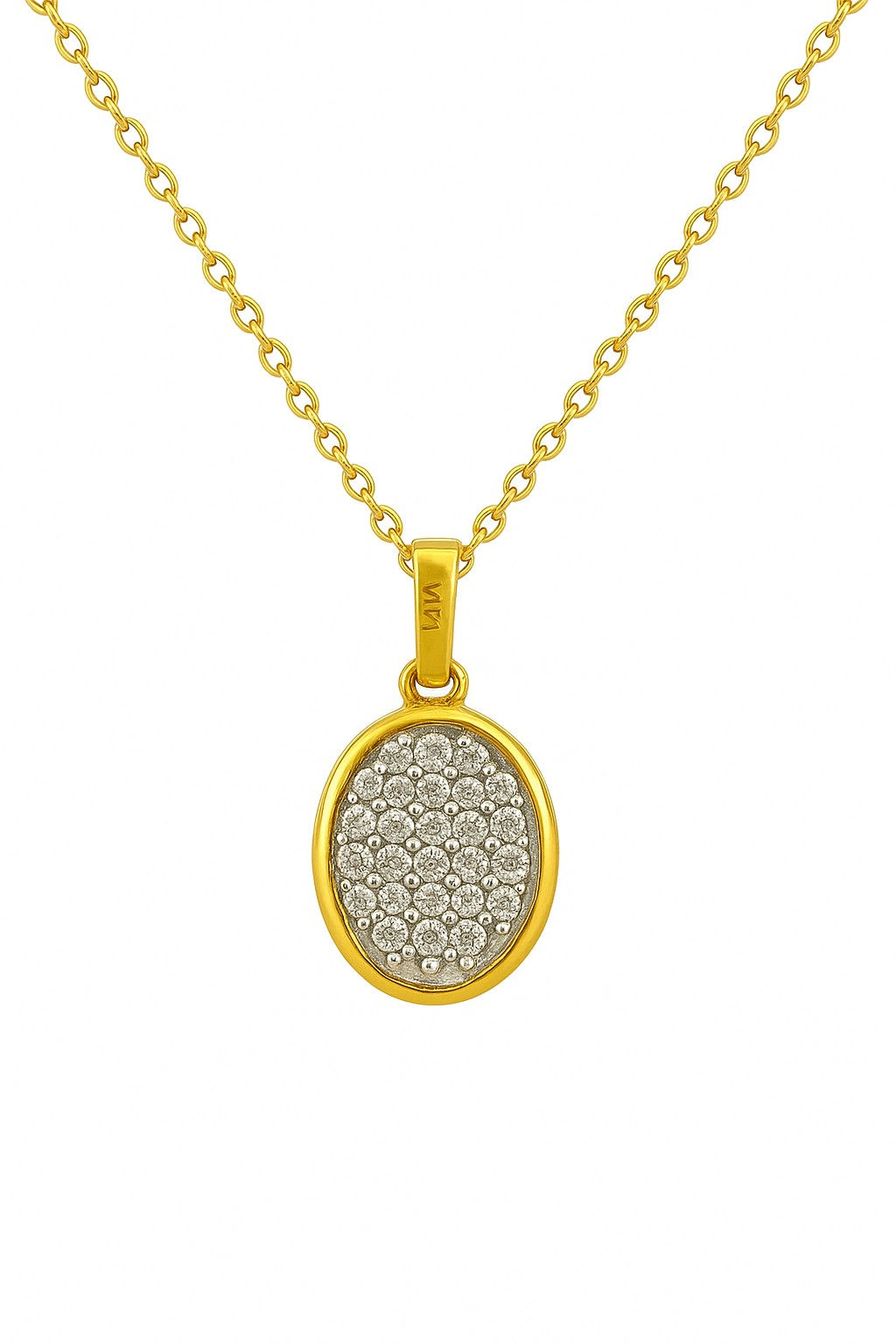 14K Diamond Pendant Oval