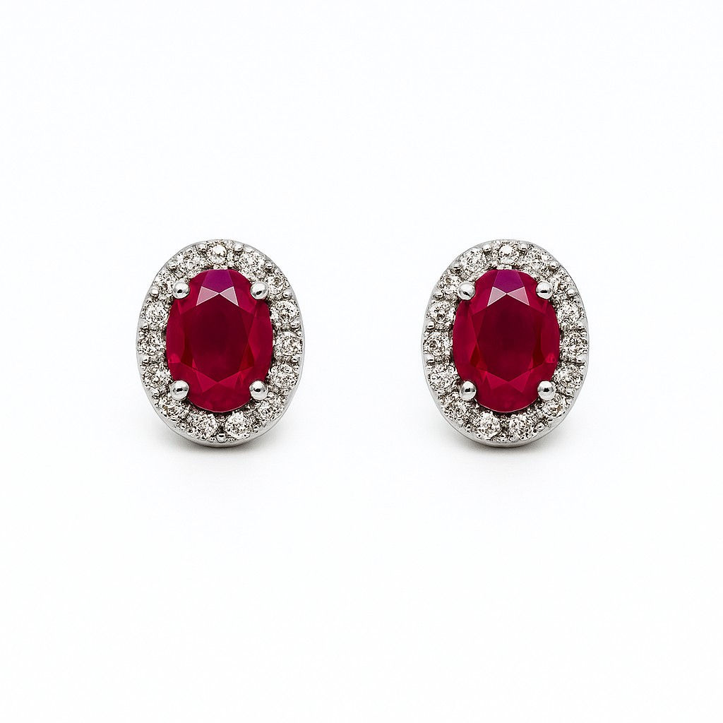 Ruby & Diamond Earrings