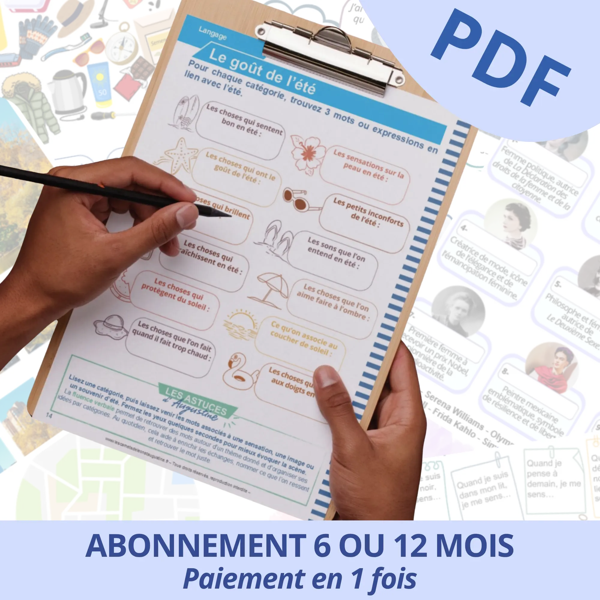 Abonnement 6 ou 12 mois • Format À IMPRIMER (PDF) • Paiement en 1 fois