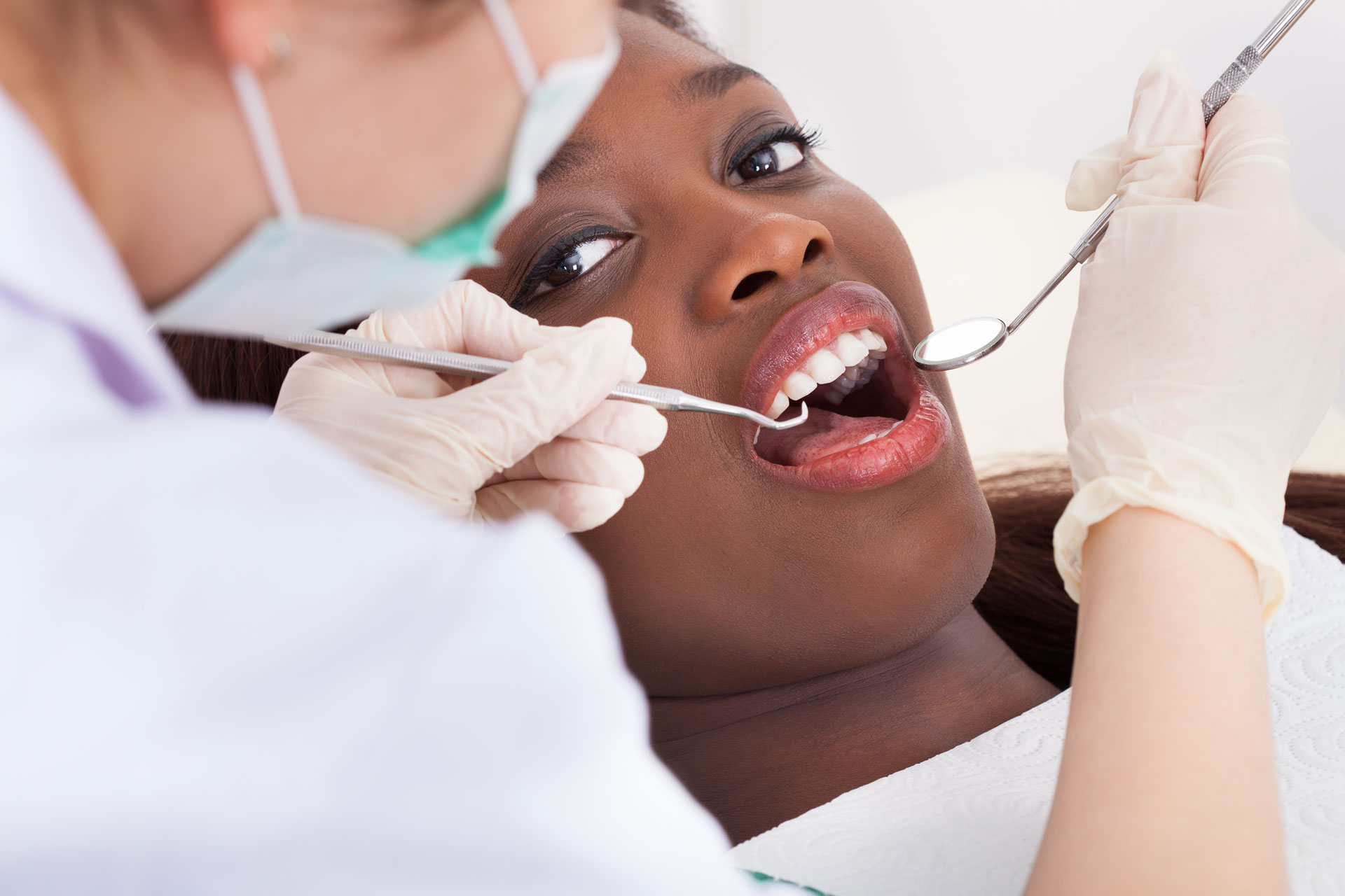 Patient during a gentle exam