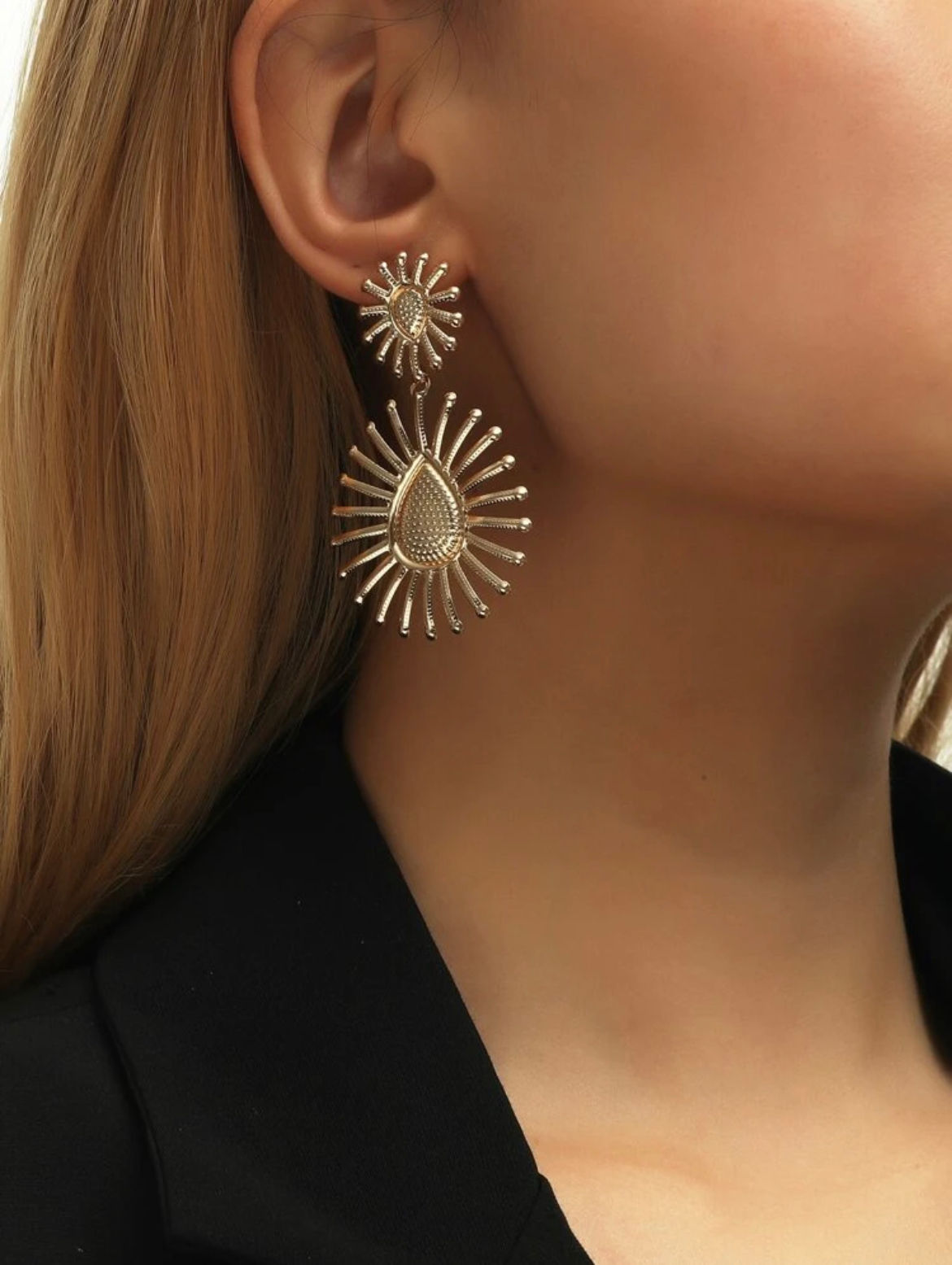 Radiation Shaped Drop Earrings