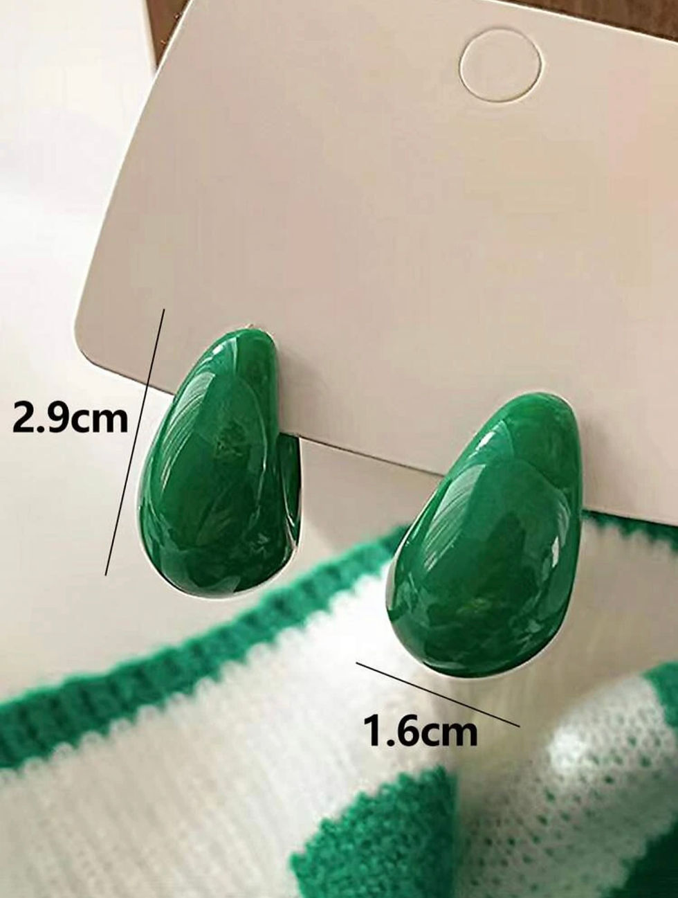 Thumbnail: Minimalist Green Hoop Earrings