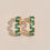 Thumbnail: Green Rhinestone Cuff Hoop Earrings