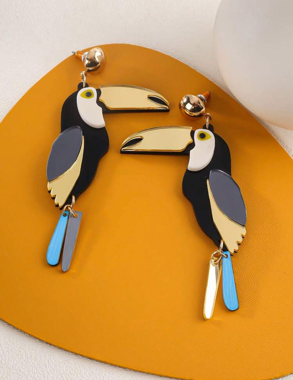 Thumbnail: Acrylic Toucan Shaped Bird Earrings