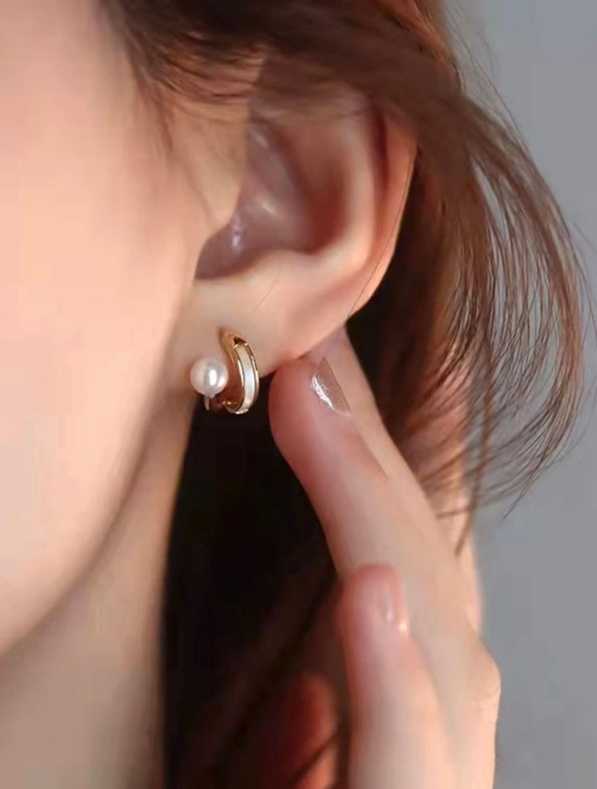 Faux Pearl And Loop Earrings