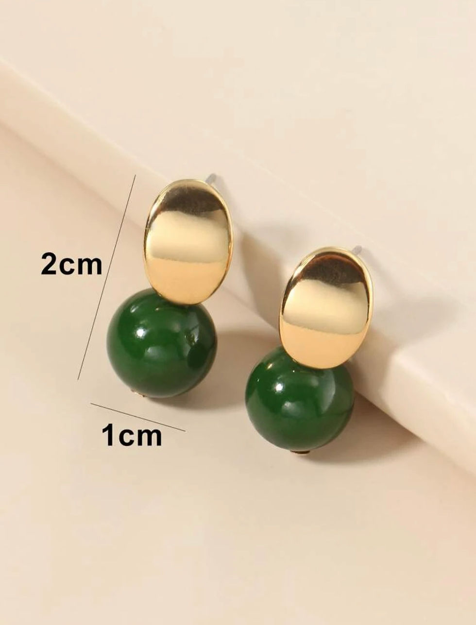 Thumbnail: Green And Gold Drop Earrings