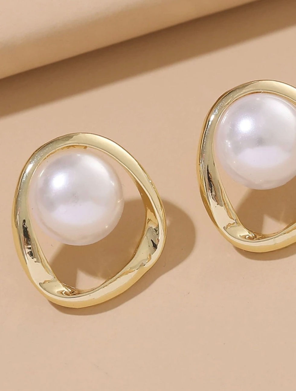 Thumbnail: Faux Pearl Stud Earrings