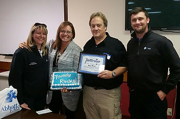 Picture left to right: Kelsey Cochran (CES Manager), Tracey Swabby, Randy Munton, and Nick (Abbott crew member).