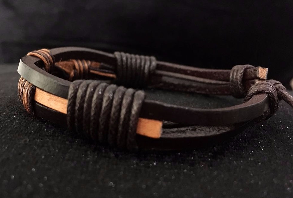 Miniatura: Pulseira couro marrom - 3 tiras