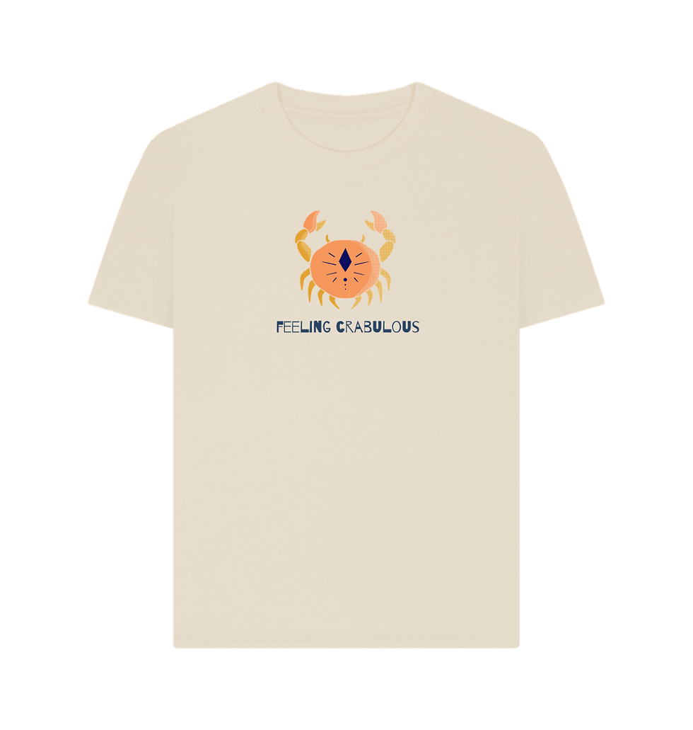 Thumbnail: 'Feeling Crabulous' organic cotton women's t-shirt