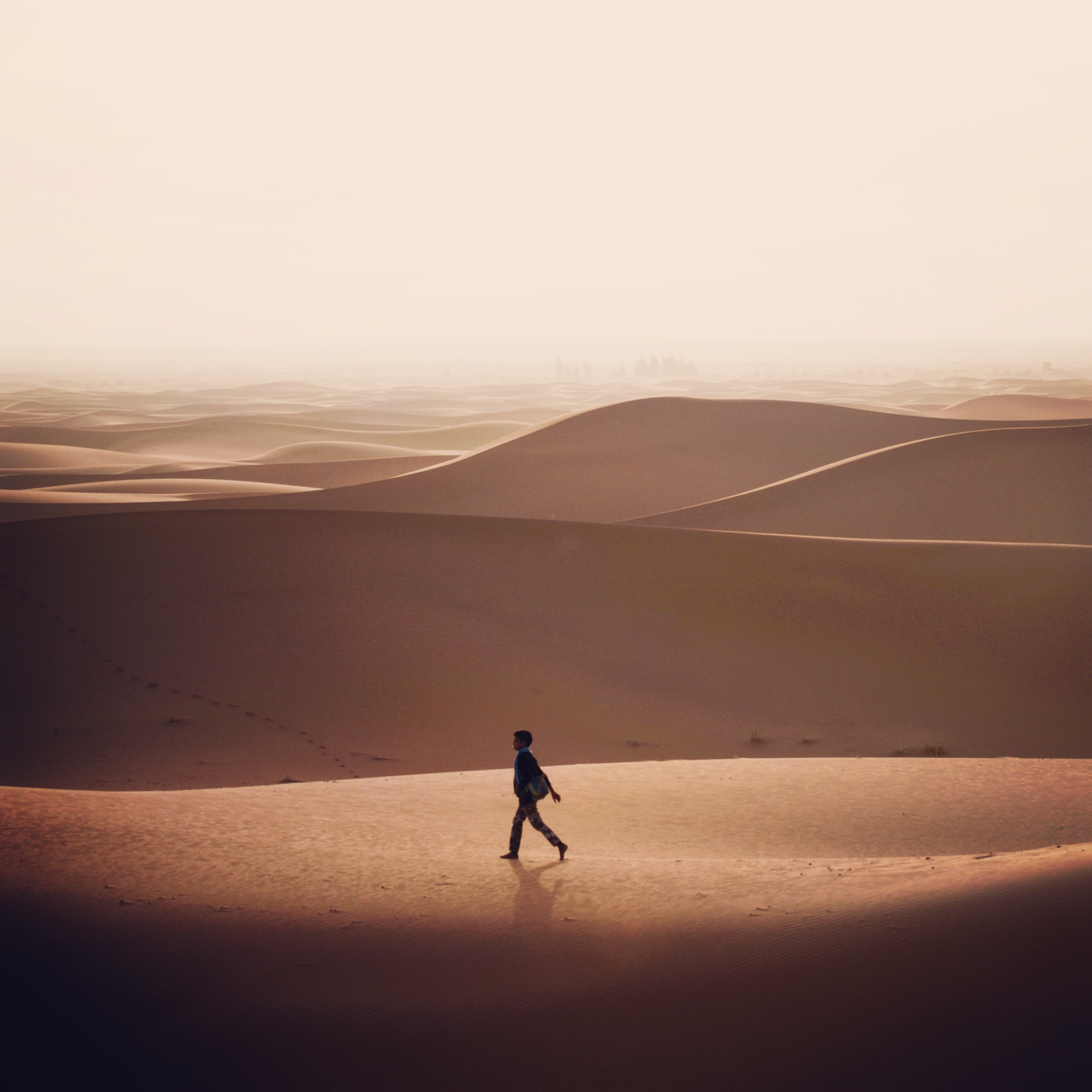 Young Boy in Desert Alone