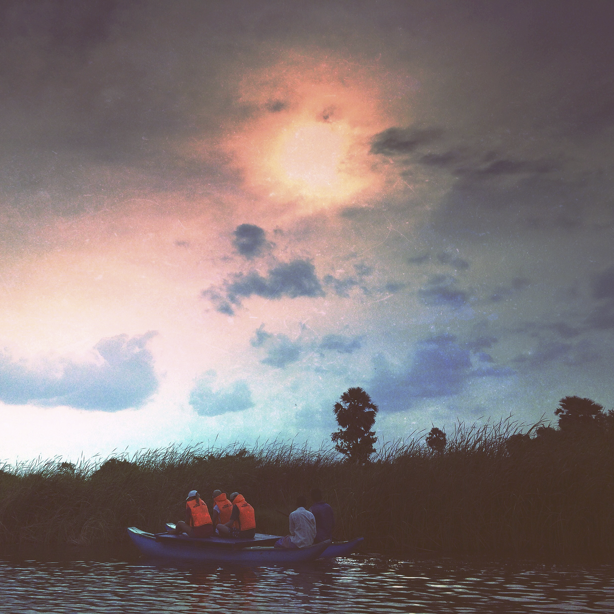 Family on Raft