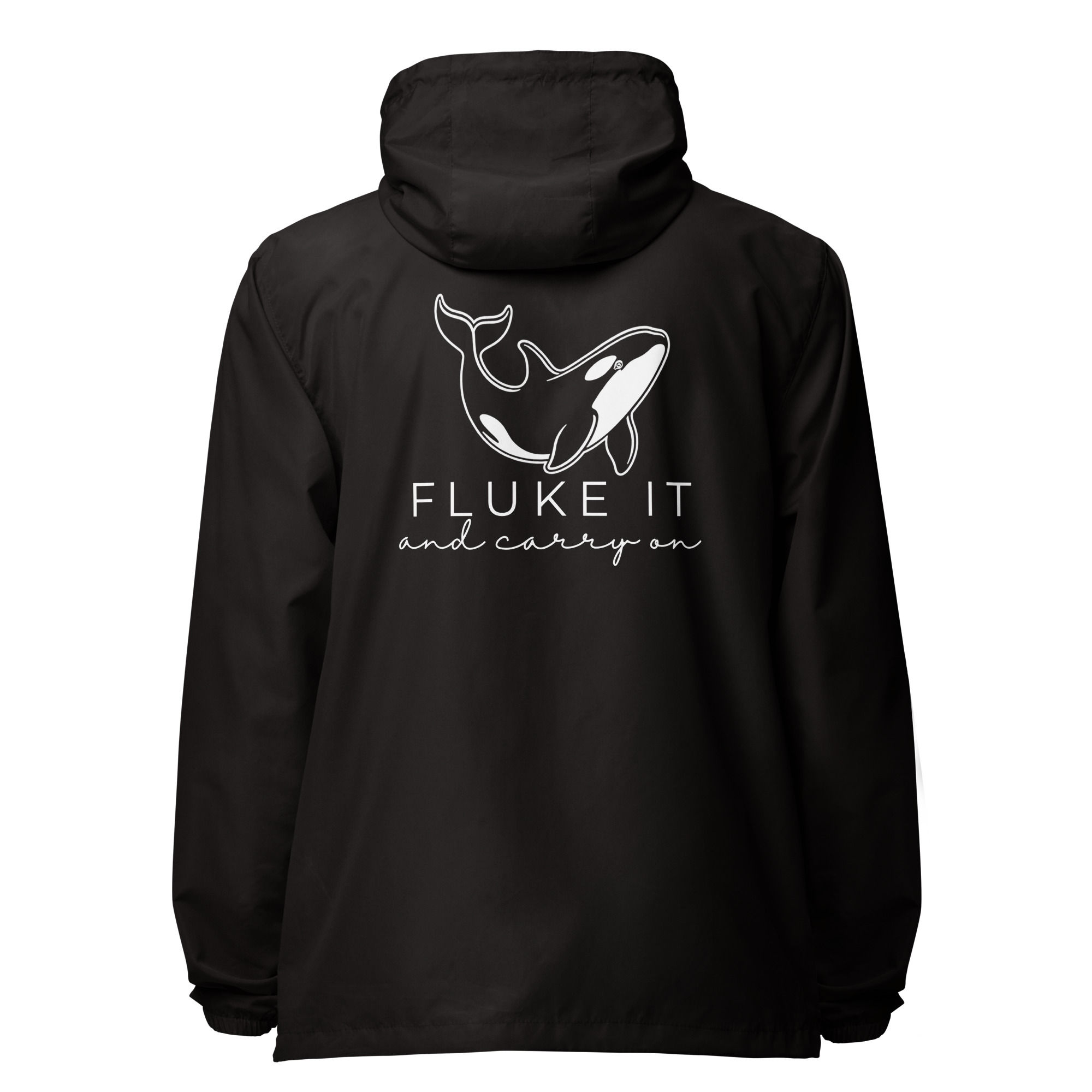 Adult lightweight zip up Fluke It Orca windbreaker