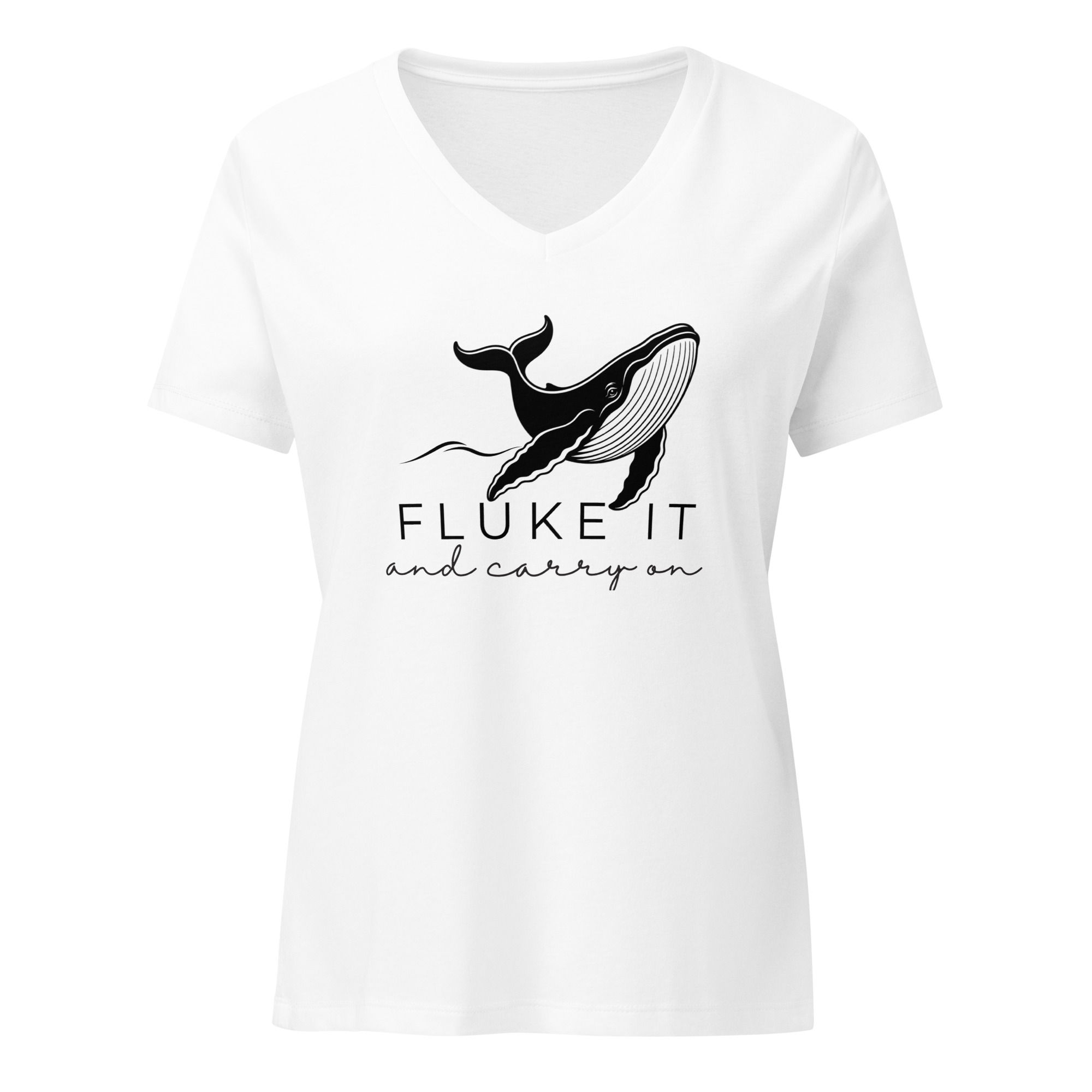 Women’s relaxed Fluke It Humpback v-neck t-shirt
