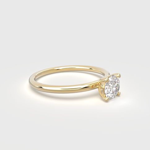 טבעת סוליטר הילה יהלום חצי קראט