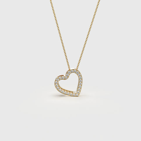 פיירלין – לב משובץ יהלומי מעבדה יוקרתי