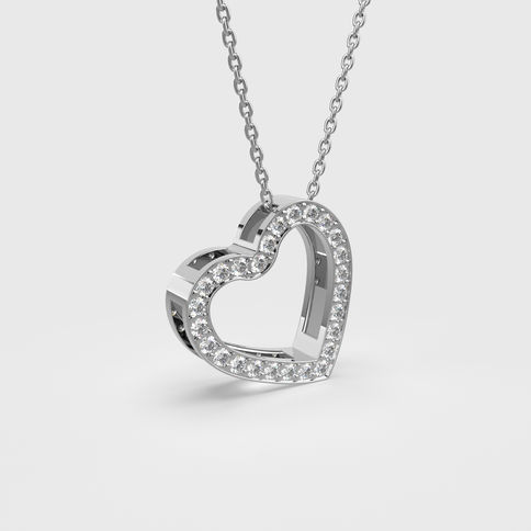 פיירלין – לב משובץ יהלומי מעבדה יוקרתי