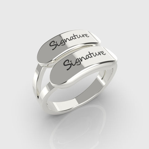 טבעת כסף לחריטת שני שמות