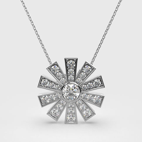 אורליה סאן – תליון יהלומים בעיצוב שמש יוקרתי